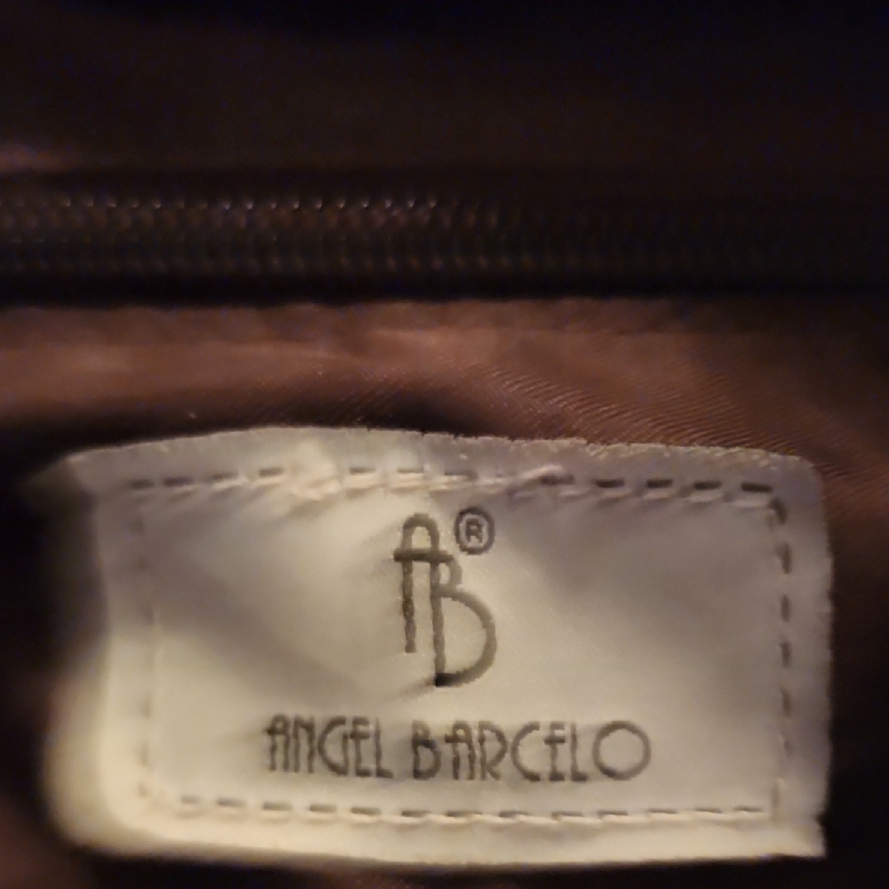 Elegant Brown and Yellow Satchel by Angel Barcelo. - Picture 10 of 10